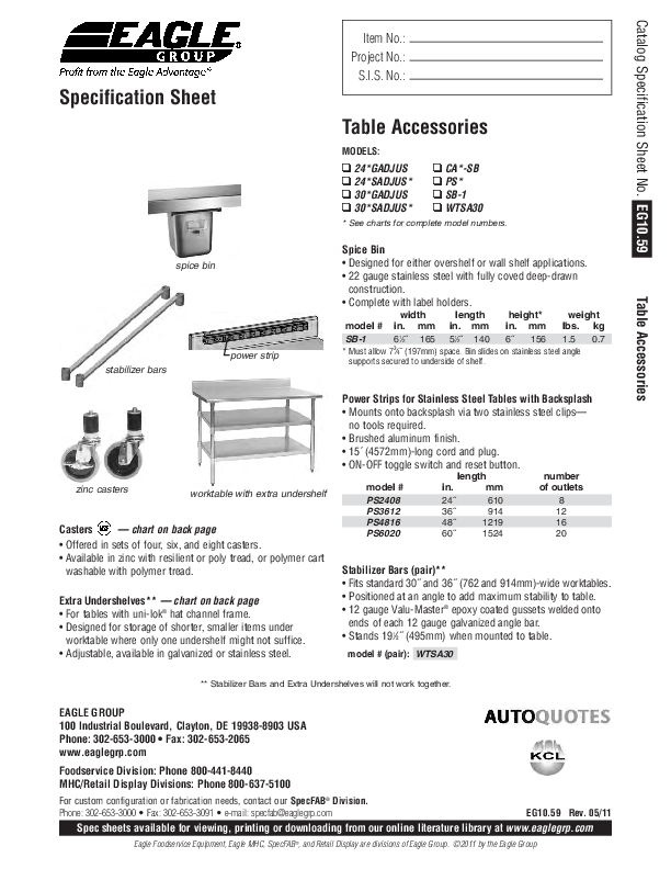 Cutsheet