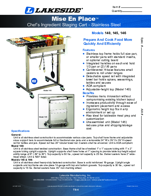 Cutsheet