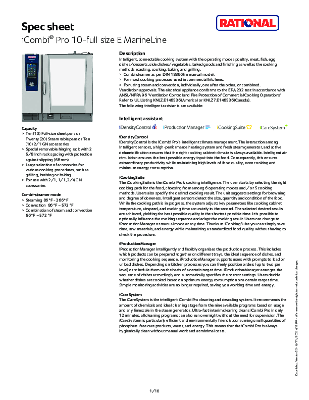 Marine Spec Sheet