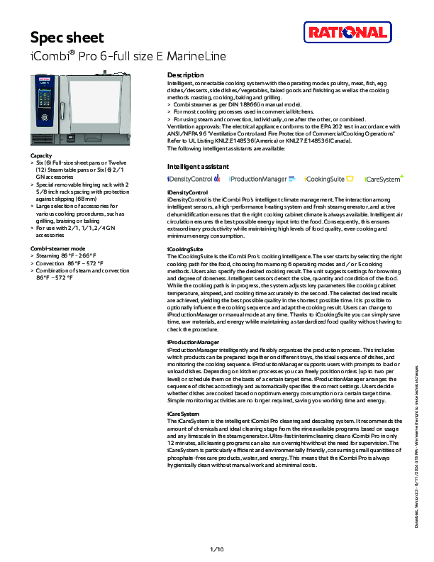 Marine Spec Sheet